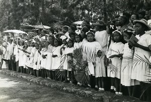 Madagascar Tamatave ? Defilé Foule Ancienne Photo 1950