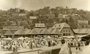 Busy View of Madagascar Tananarive Outdoor Market Old Photo 1937