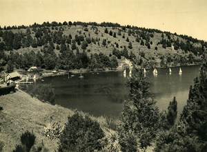 Vue poétique de Madagascar Tananarive Lac Anosy? Voiliers Ancienne Photo 1937