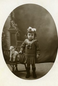 France le Petit Agneau Mouton Jeu d'Enfants Jouet Ancienne Photo 1920