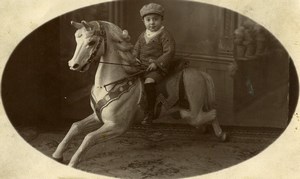 Belgique Menin Cheval de Bois Jeu d'Enfants Ancienne Photo Wallecan Vouters 1920