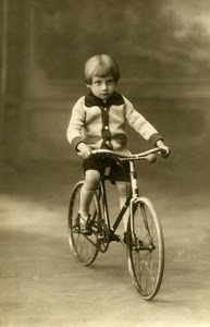 France Roubaix Garconnet Cycliste Jeu d'Enfants Velo Ancienne Photo Planque 1920