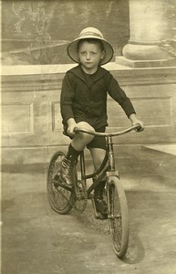 France Garconnet Cycliste Jeu d'Enfants Velo Ancienne Photo 1920