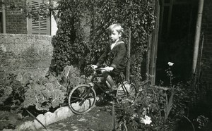 France Tourcoing Cyclist Children Game Bicycle Garden Old Amateur Photo 1920