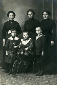 France Boy on Horse Tricycle Children Game Family Old Amateur Photo 1920