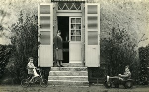 France Pedal Car & Tricycle Children Game Old Amateur Photo 1920's