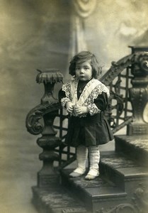 France Roubaix Toddler Boy in Costume Children Game Old Photo Shettler 1900