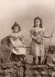 France Dunkerque Beach Studio Scene Children Game Old Photo Luzzatto 1900