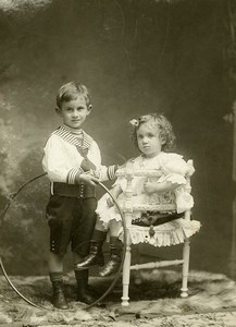 France Lille Boy & Hoop Toy Children Game Old Photo Piccolati 1900