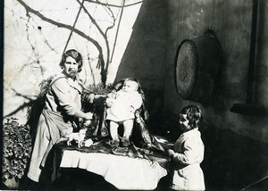 France Roubaix Bebe et Jouets Exterieur Jeu d'Enfants Ancienne Photo 1920