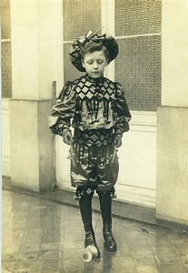 France Costume Boy Playing Diabolo Player Children Game Old Photo 1900