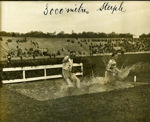 Paris 3000m steeple Race Athletics France Belgium ? Old Photo June 1923