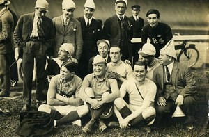 France Happy Men Group Silly Hats Sportsmen? Old Photo 1920's