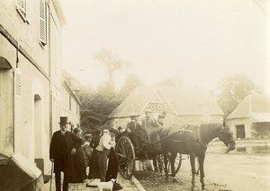 France Villers Sunday in the Countryside Horse Carriage Old Photo 1900