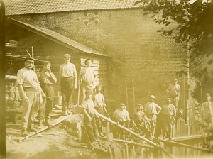 France Workers of the Sawmill Lumber Yard Old Photo 1900