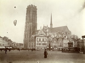 Belgium Malines Mechelen Cathedral Old Photo 1900