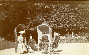 Northern France Sunday fun Big Wicker Chairs Old Photo 1900