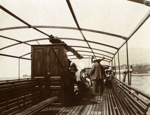 France Boat on Lac du Bourget Lake Old Photo 1900