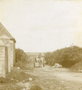 France Countryside Around Boulogne sur Mer Horse Cart Old Photo 1900