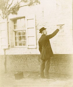 France Around Boulogne sur Mer Man in Countryside Old Photo 1900