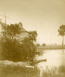 France Canal or River near Boulogne sur Mer Old Photo 1900