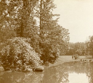 France Canal or River near Boulogne sur Mer Barge Old Photo 1900