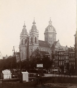 Netherlands Amsterdam Basilica of Saint Nicholas Church Old Photo 1900