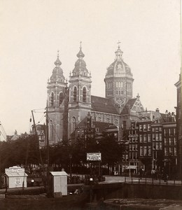 Netherlands Amsterdam Monument Church Old Photo 1900