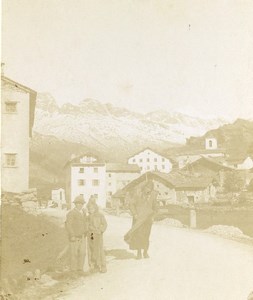Switzerland or France Alps Mountain Village Old Photo 1900
