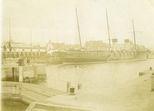 France Calais Harbour Military? Ship Lock Old Photo 1900