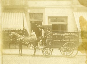 Belgium Brussels Vandoeren Mustard Transport Horse Delivery Old Photo 1900