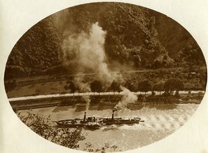 France Steamboat Paddle Steamer Thyssen? Old Photo 1900