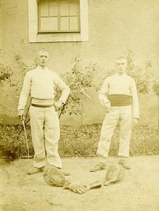 France Lille Region Fencers in Uniform Old Photo 1900