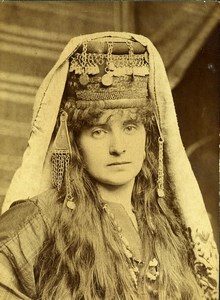 France Lille Region or Middle East? Woman in Oriental Costume Old Photo 1900