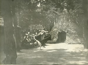 France Paris Human Zoo Hut Old Amateur Photo 1906