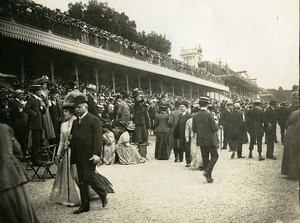 France Paris Longchamps Racecourse Horse Racing Fashion Old Amateur Photo 1910