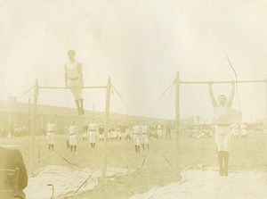 France Le Havre Gymnastics Competition Horizontal bar Old Amateur Photo 1910