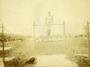 France Le Havre Gymnastics Competition Horizontal bar Old Amateur Photo 1910