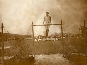 France Le Havre Gymnastics Competition Horizontal bar Old Amateur Photo 1910