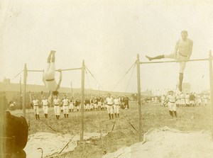 France Le Havre Gymnastics Competition Horizontal bar Old Amateur Photo 1910