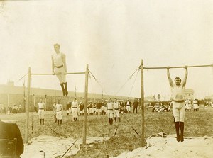 France Le Havre Gymnastics Competition Horizontal bar Old Amateur Photo 1910