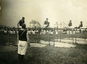 France Le Havre Gymnastics Competition Parallel bars Old Amateur Photo 1910