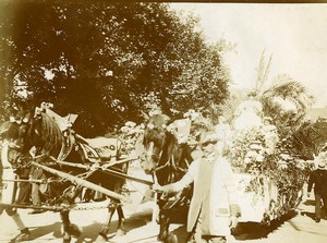 France Le Havre Carnival? Parade Horses Float Old Amateur Photo 1910