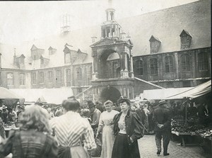 France Rouen Market Scene Place de la Haute-Vieille-Tour Old Amateur Photo 1910