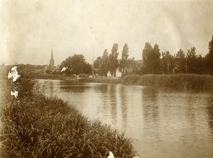 France Le Havre Region Countryside River Church Old Amateur Photo 1910