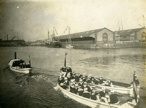 France Le Havre Region Sailors in Boats Old Amateur Photo 1910