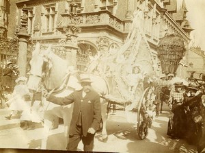 France Rouen? Carnival? Parade Float Horse Old Amateur Photo 1910