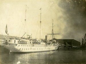 France Rouen Harbour Ocean Liner Ship Old Amateur Photo 1910