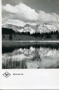 Publicité pour papier Agfa Brovira 112 Reflection Montagnes Ancienne Photo 1960