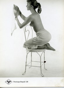 Publicité pour papier Agfa Portriga-Rapid 118 Femme demi nue Ancienne Photo 1960